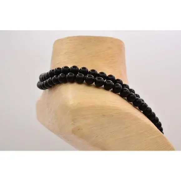 KJL Avon Necklace Collar White Rose Black Beaded Gold Tone Crystal Signed 9A - Picture 9 of 12